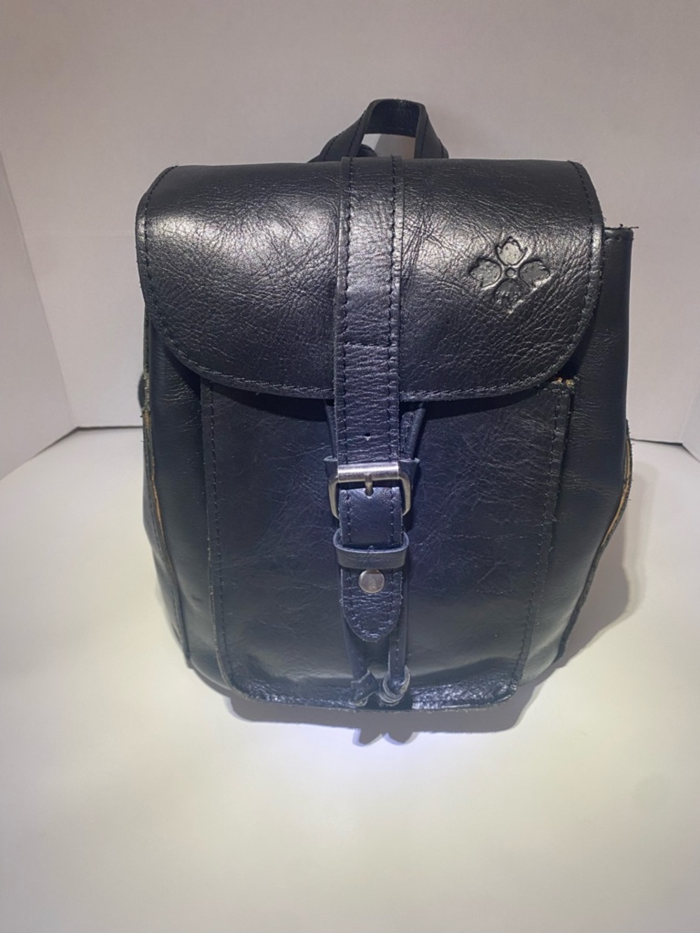 Patricia Nash Black Italian Leather Aberdeen Backpack Shoulder Bag